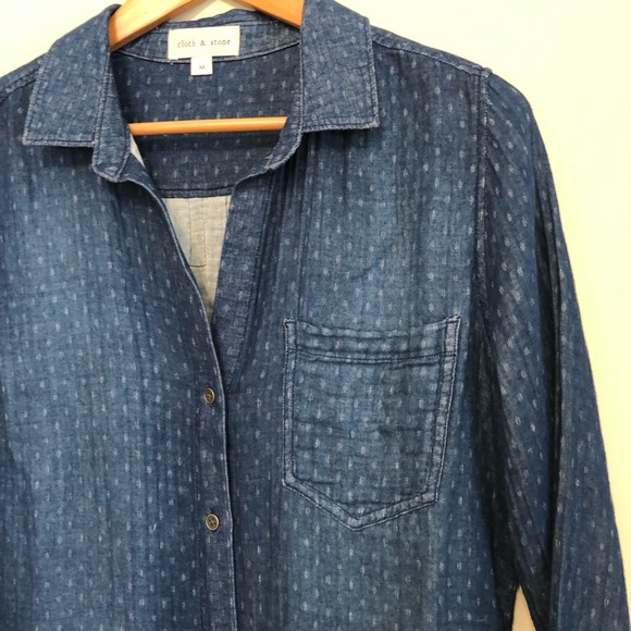Cloth & Stone Chambray Dot Button Down - Picture 2 of 6